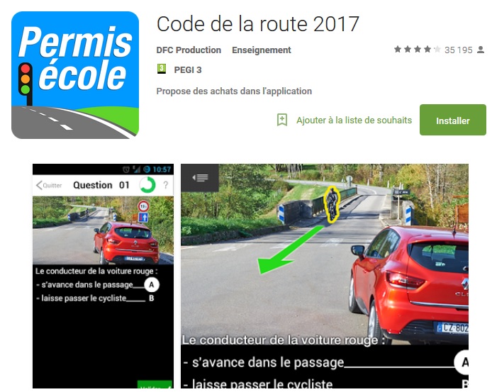 code de la route test 2017